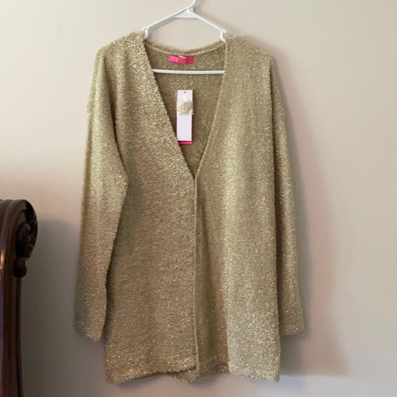 Lilly Pulitzer Sweaters - Lilly Pulitzer Metallic Gold Cardigan